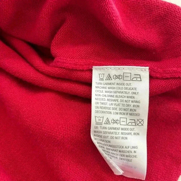 Quacker Factory Red Holiday Sweater Gold Sequin Rudolph Reindeer oversize Small - Picture 4 of 6